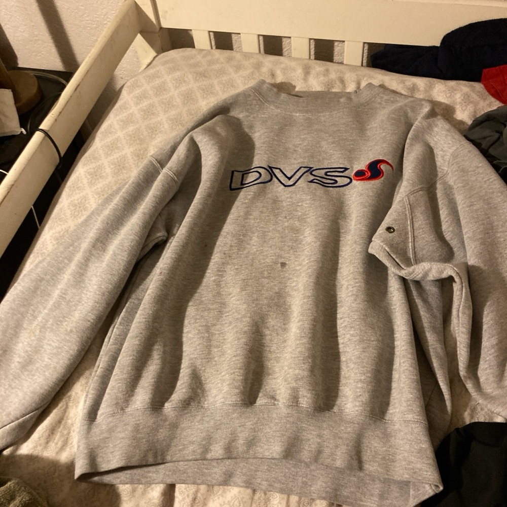 Gray DVS old skate sweater. Size Medium
